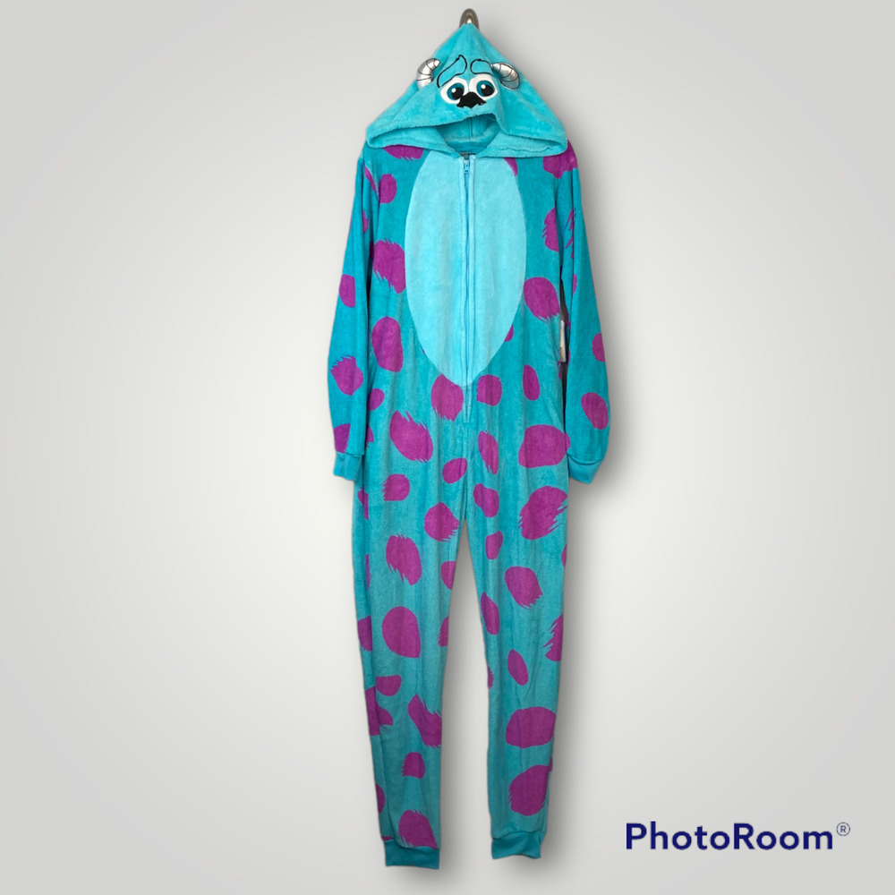 Disney Pixar Monsters Inc. Sully Hooded Union Suit Costume Pajamas Women's XL
